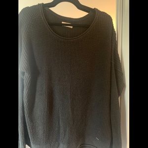 Hollister oversized waffle-knit black sweater